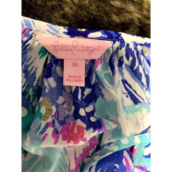 Lily Pulitzer Willa Top Medium Peek a Boo Neck Long Sleeve Beach Resort Coastal - Picture 7 of 10